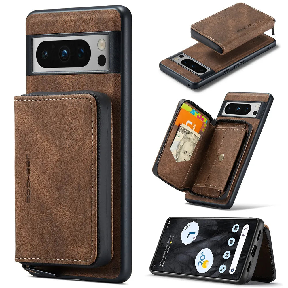 Luxury Magnetic Leather Case with Detachable Wallet for Google Pixel 8 Series - Odin case