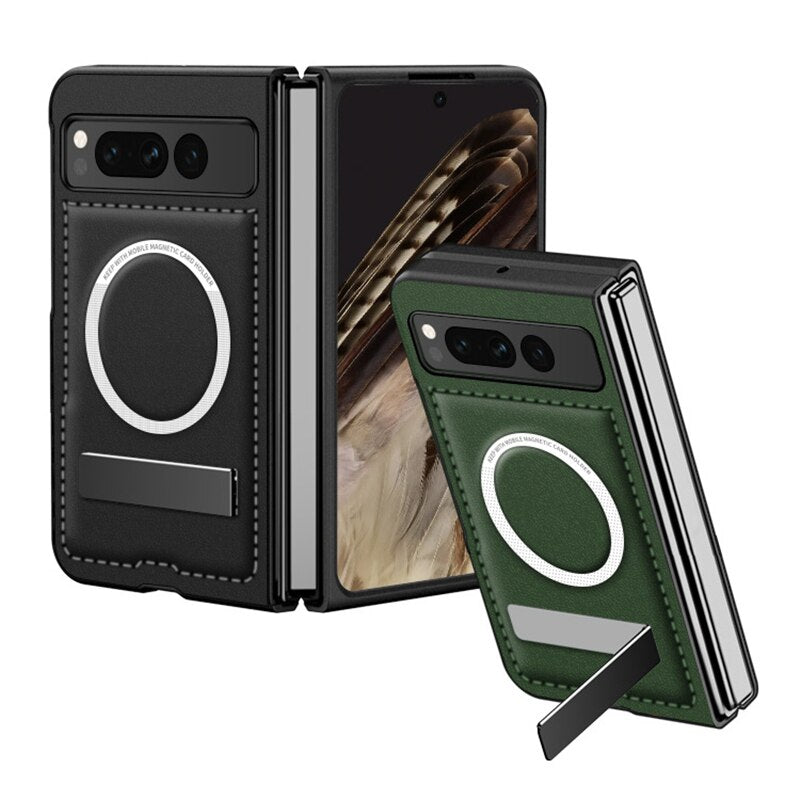 Leather Magnetic Case with Bracket For Google pixel fold - Odin case