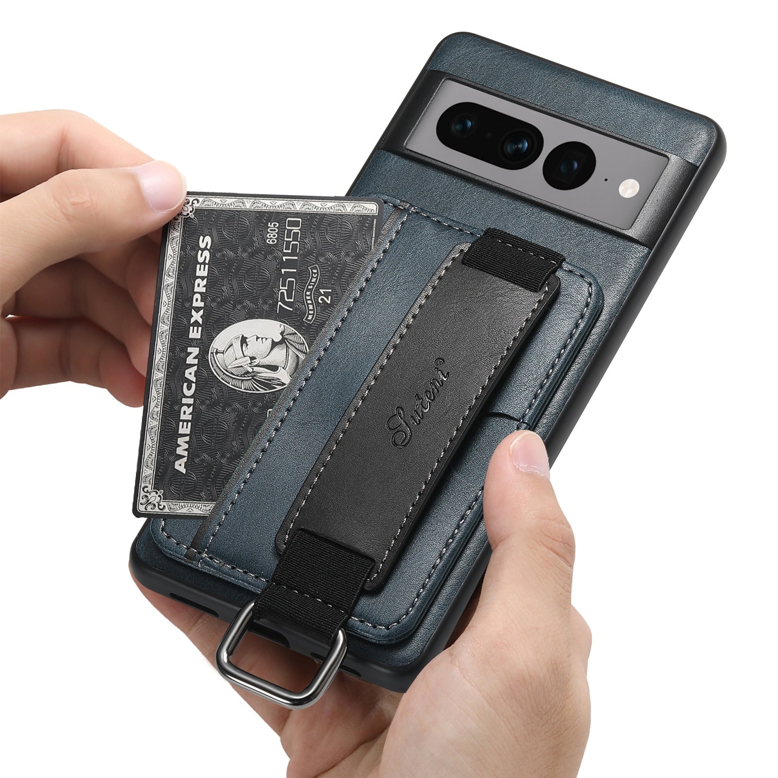 Leather Case With Bracket & Card Pocket For Google Pixel Series - Odin case
