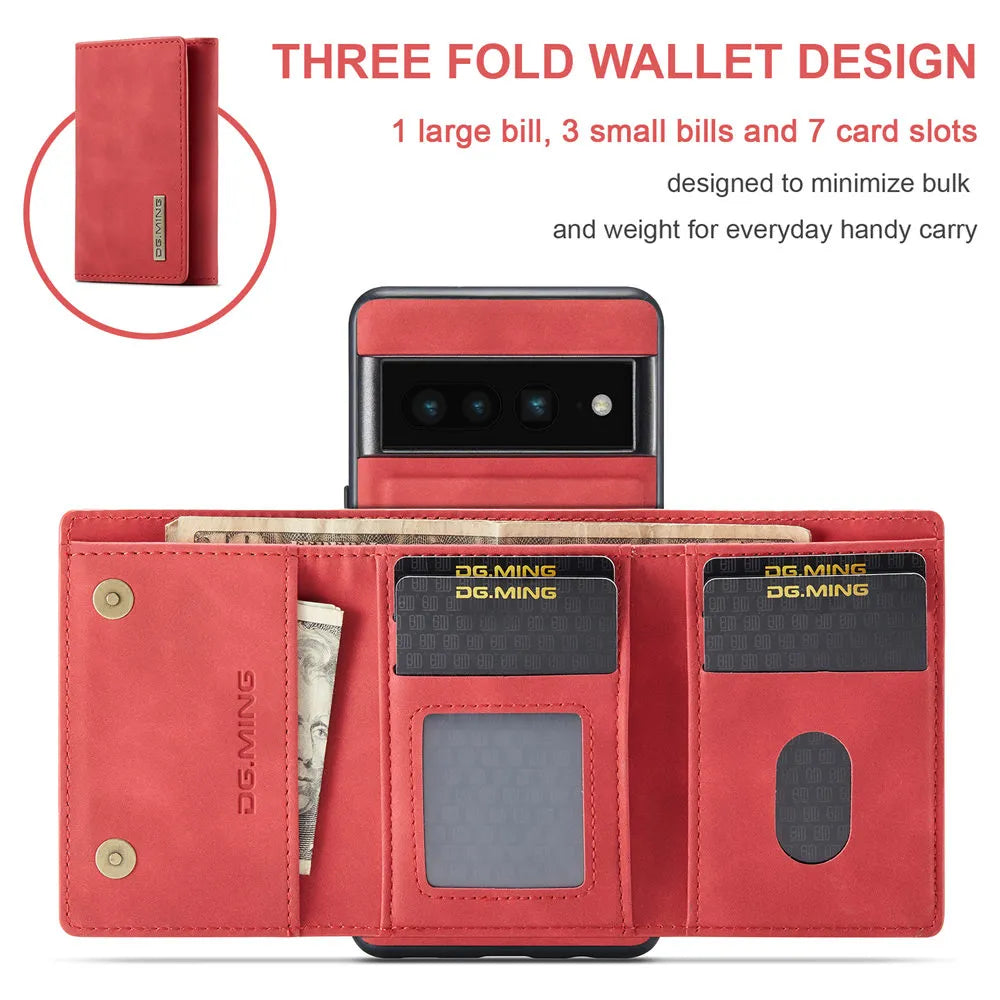 2 in 1 Magnetic Leather Case with Detachable Wallet For Google Pixel Series - Odin case