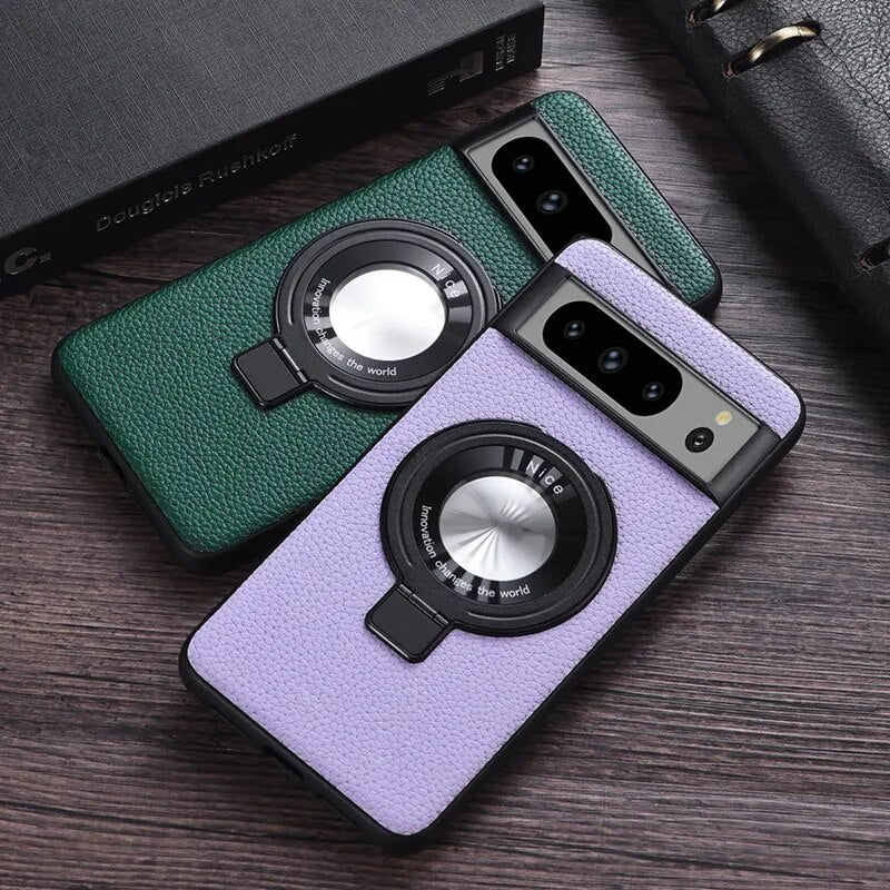 Premium Leather Magnetic Wireless Charging Case For Google Pixel 8 Series - Odin case