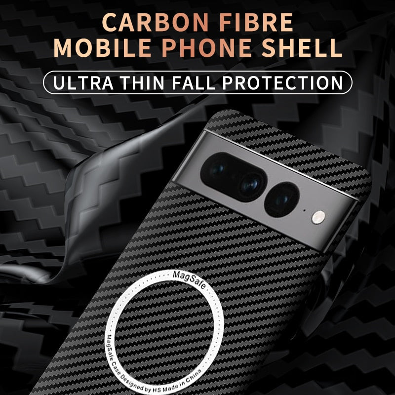 Wireless Carbon Fiber Phone Case For Google Pixel 7 - Odin case