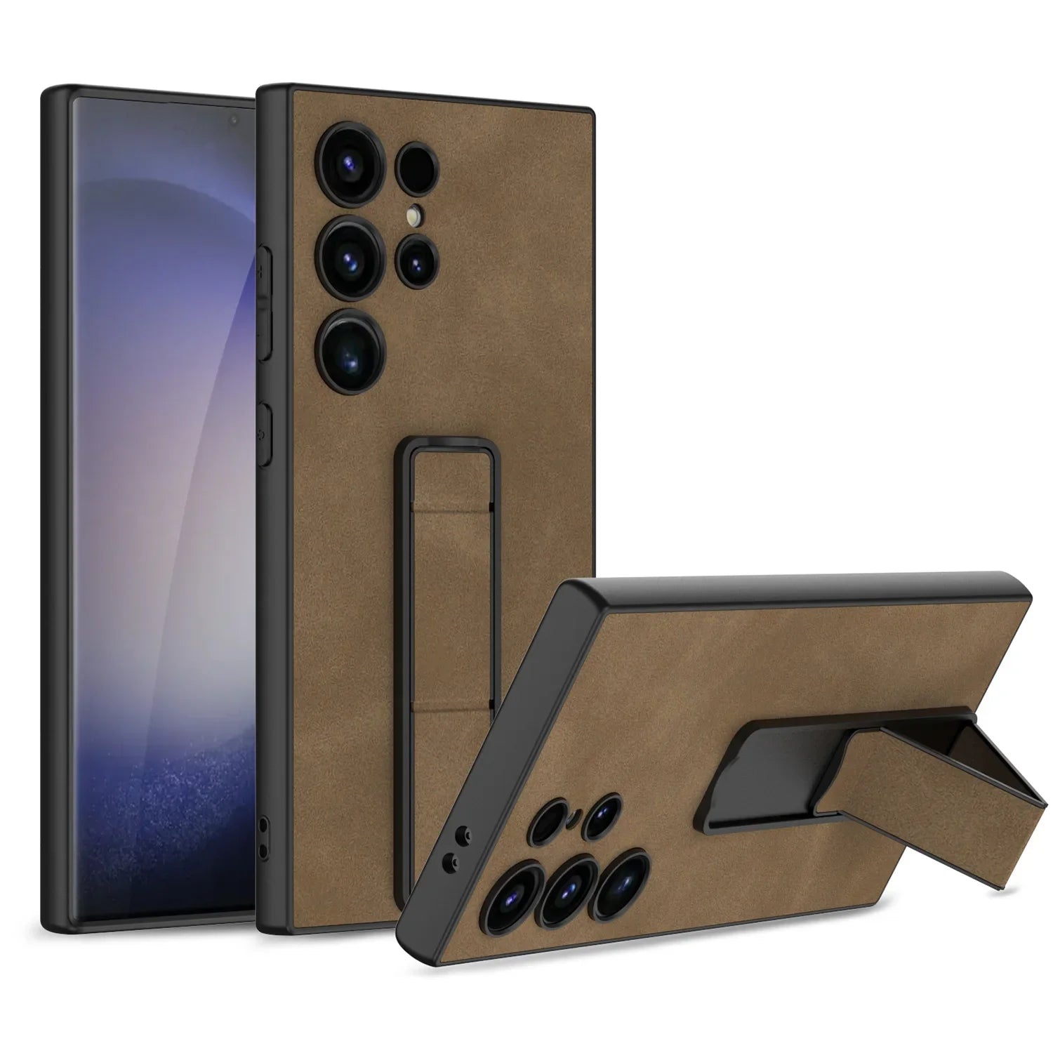 Shockproof Leather S24 Ultra Case with Folding Bracket - Odin case