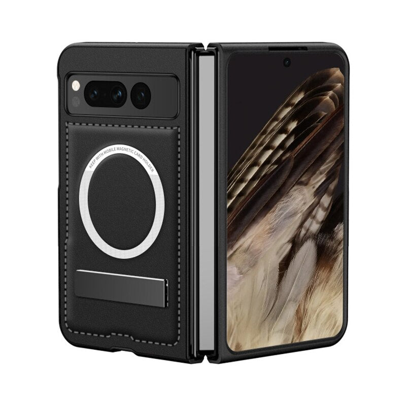 Leather Magnetic Case with Bracket For Google pixel fold - Odin case