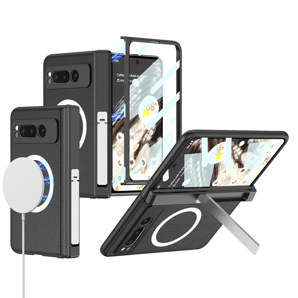 Leather Wireless Charging Case For Google Pixel Fold - Odin case