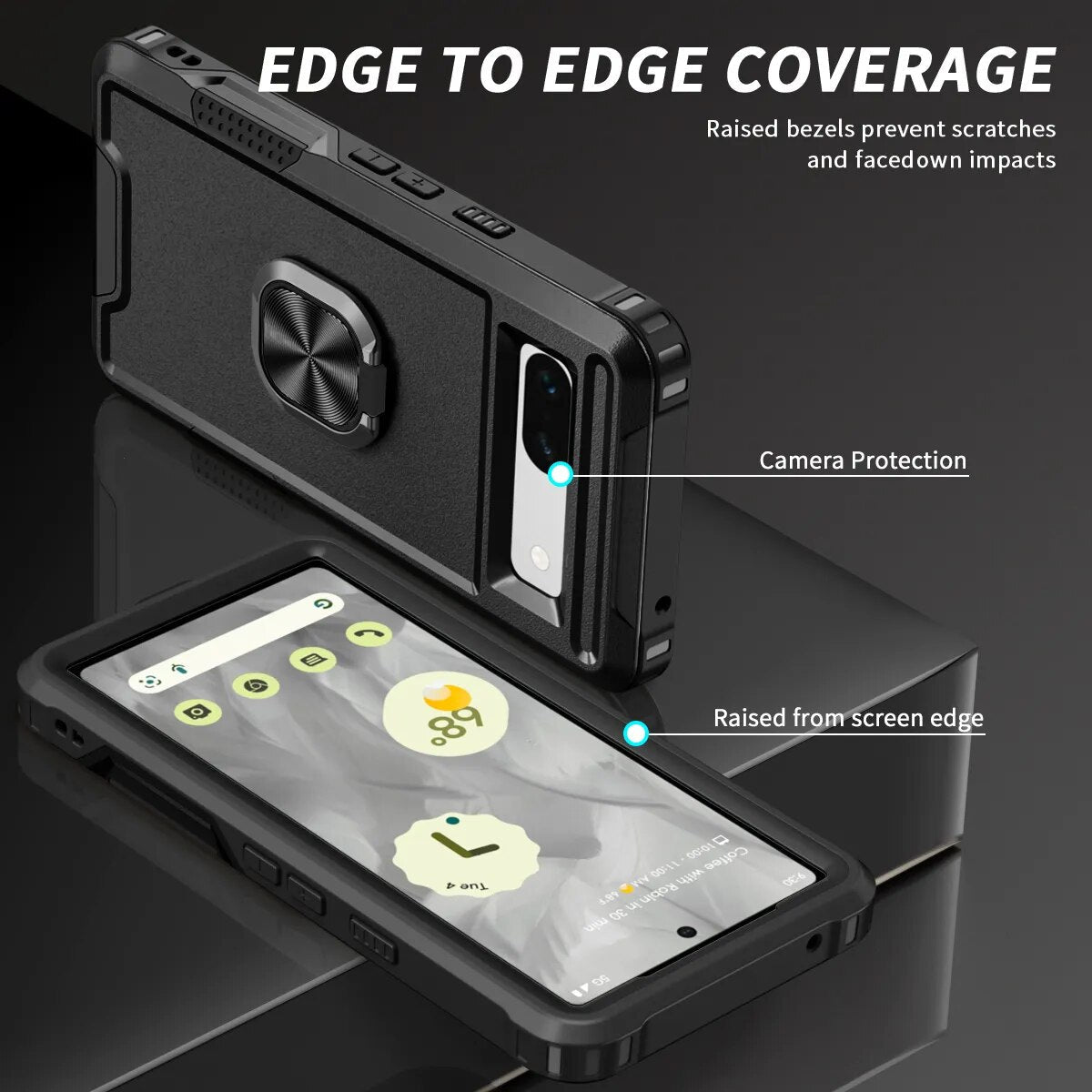 Armor Shockproof Case with Magnetic Ring Holder For Google Pixel 8 Series - Odin case