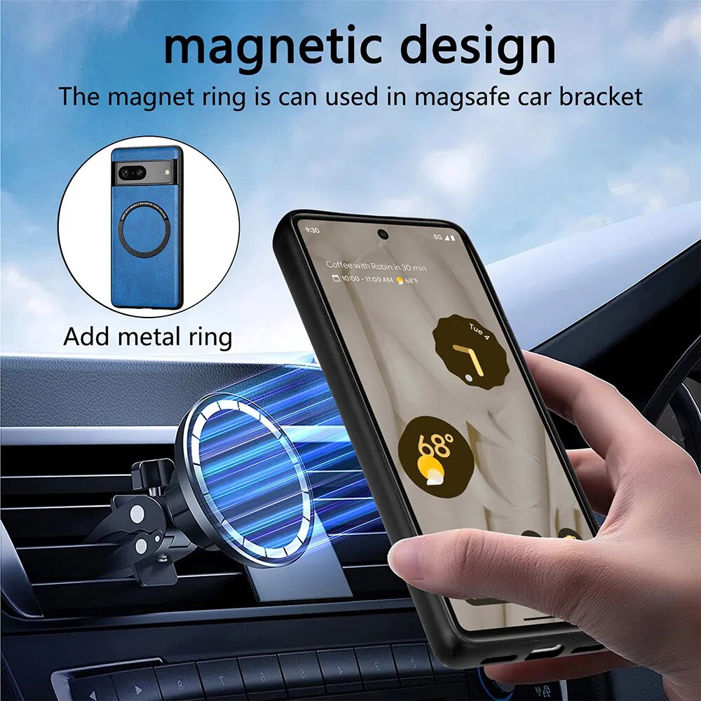 Magnetic Leather Wireless Charging Case For Google Pixel 8 Series - Odin case