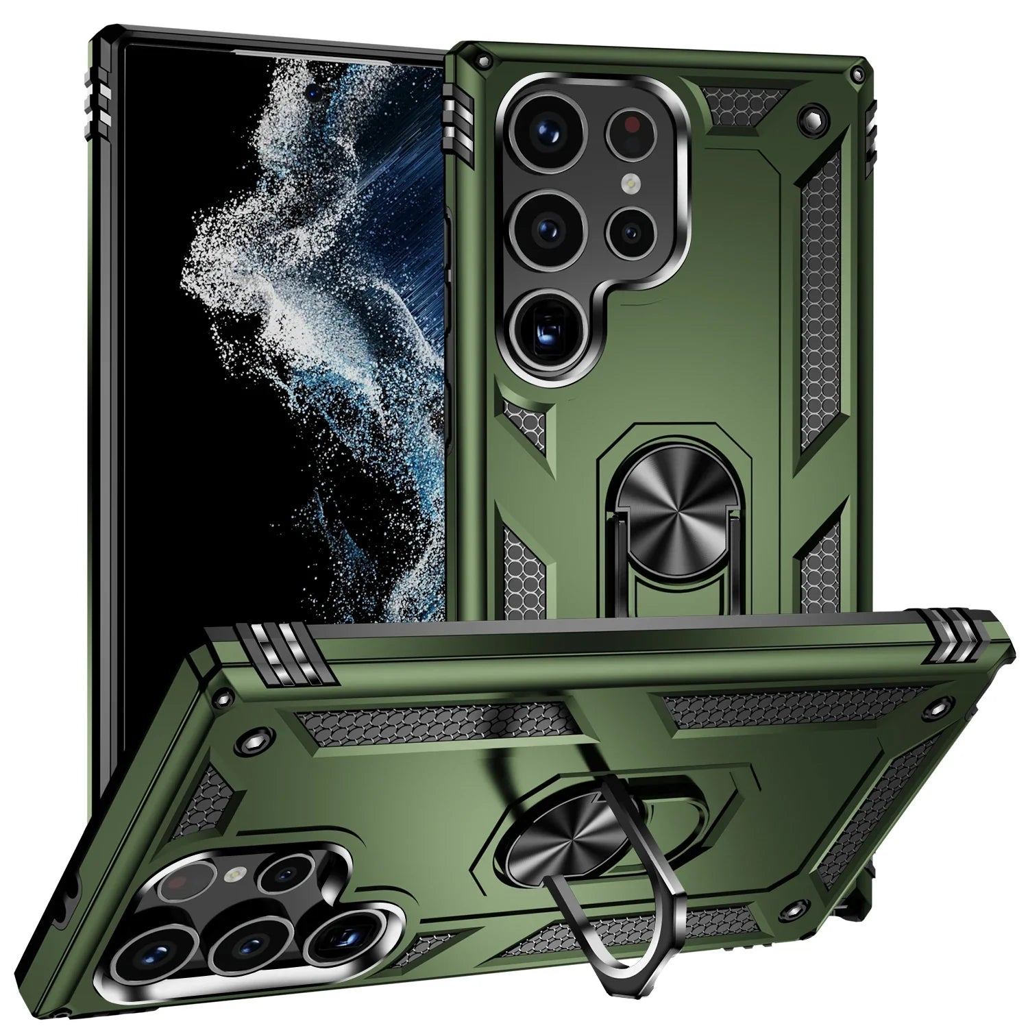 Shockproof S24 Ultra Case with with Metal Ring Bracket - Odin case