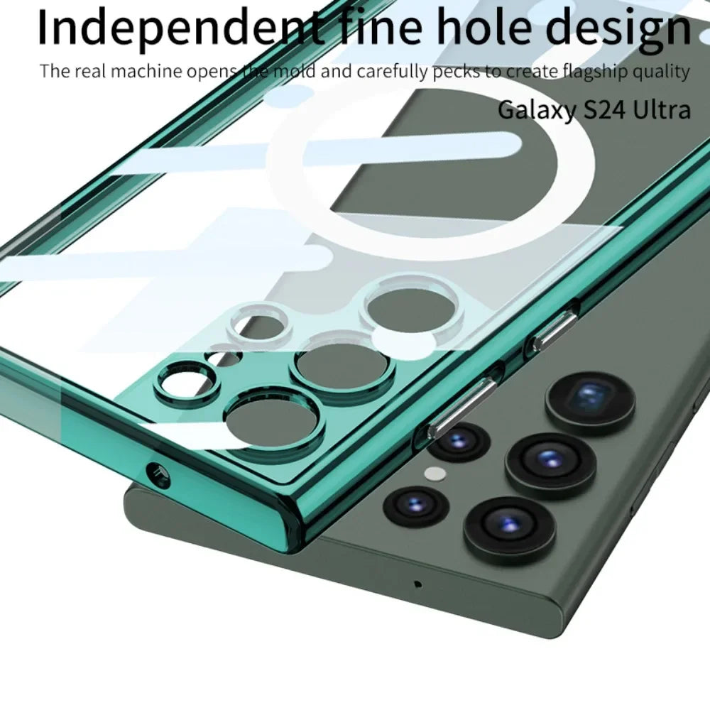 S24 Ultra Shockproof Transparent Magnetic Case - Odin case
