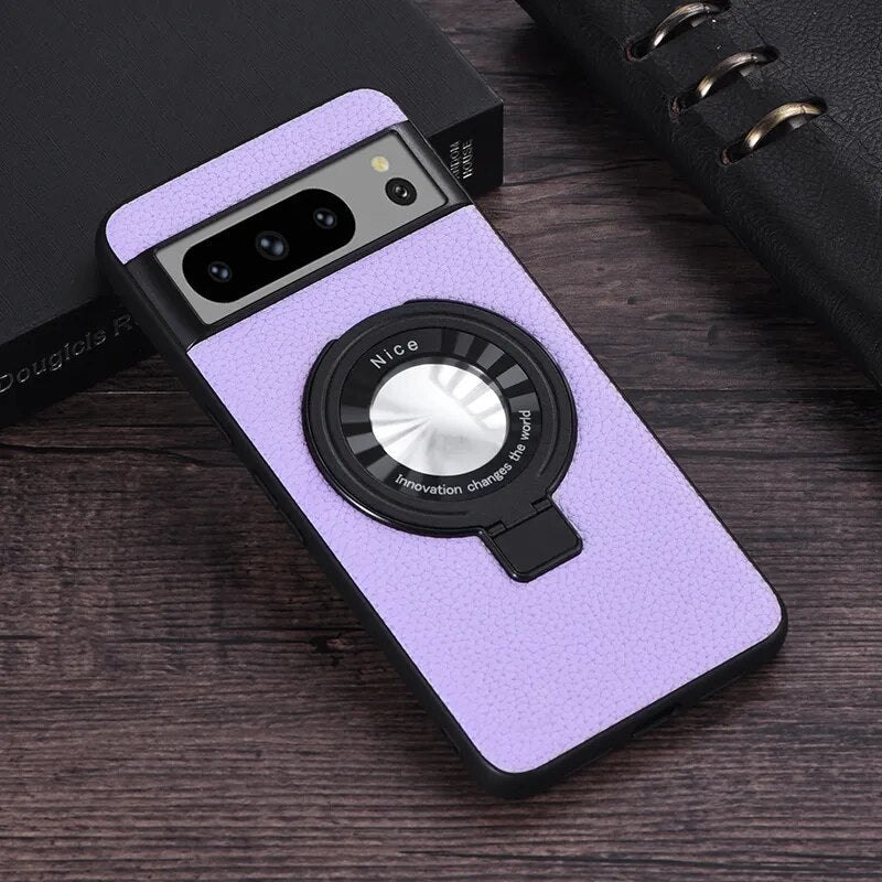 Premium Leather Magnetic Wireless Charging Case For Google Pixel 8 Series - Odin case