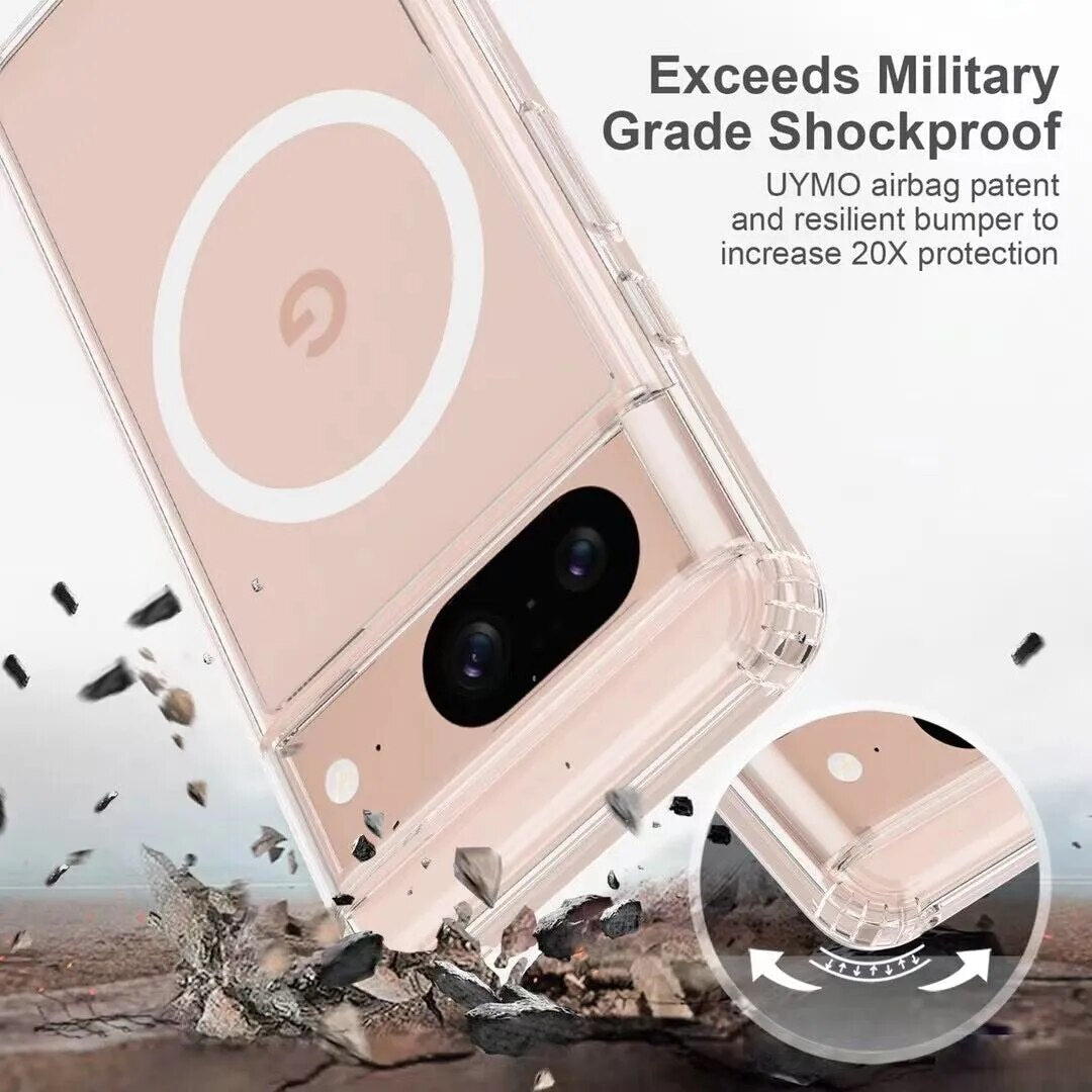 Transparent Magnetic Wireless charging Case For Google Pixel 8 Series - Odin case