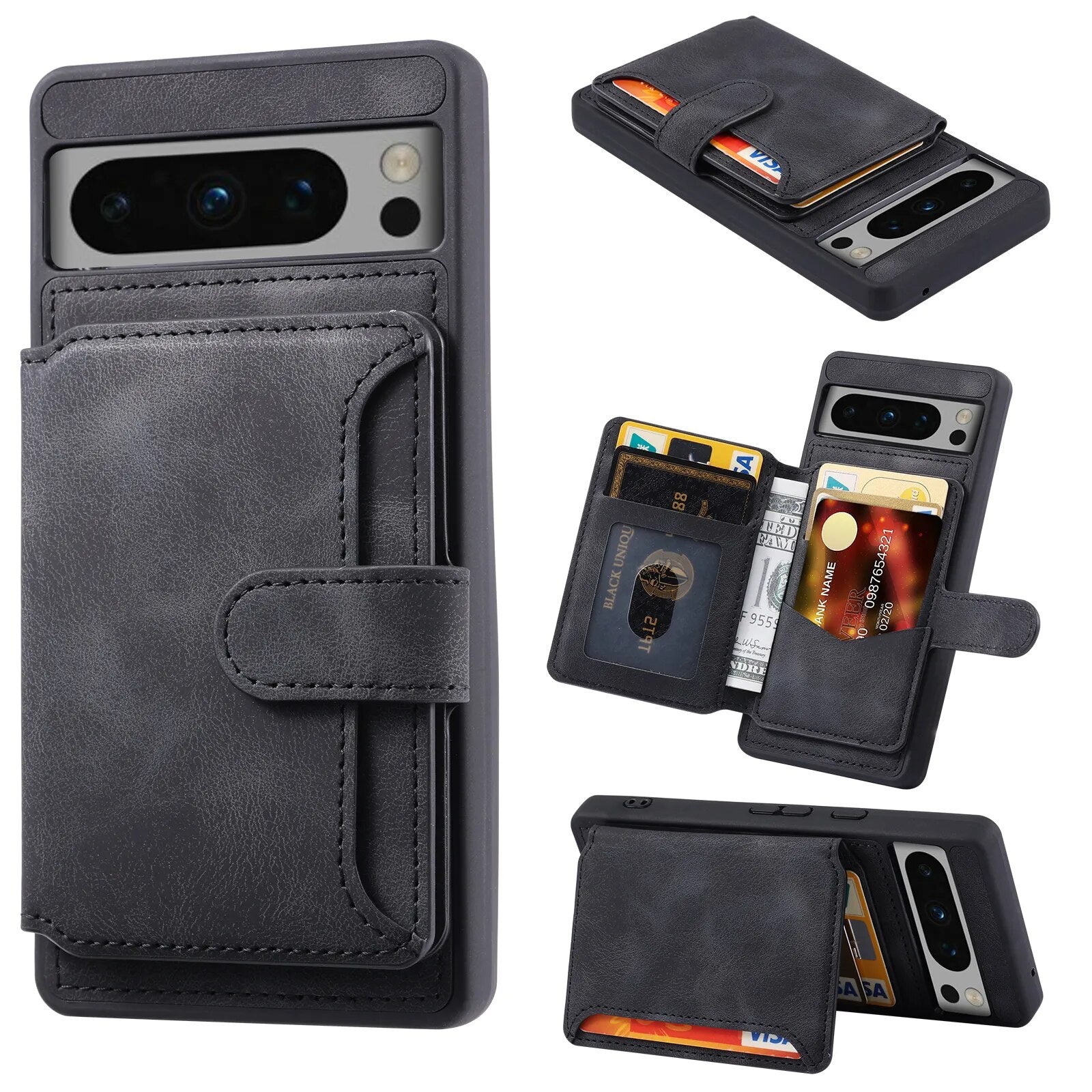 Shockproof Leather Wallet Case For Google Pixel 8 Series - Odin case