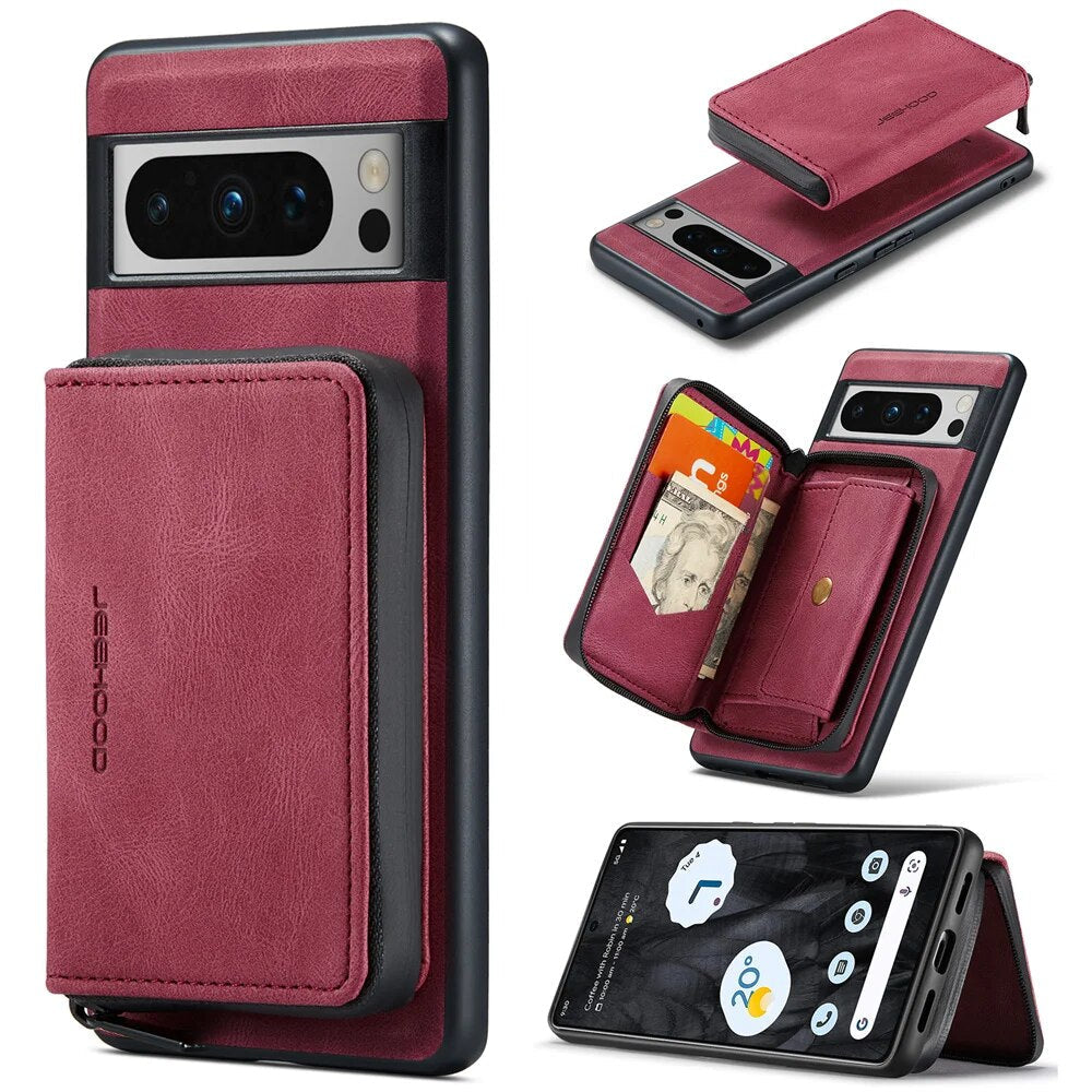 Luxury Magnetic Leather Case with Detachable Wallet for Google Pixel 8 Series - Odin case