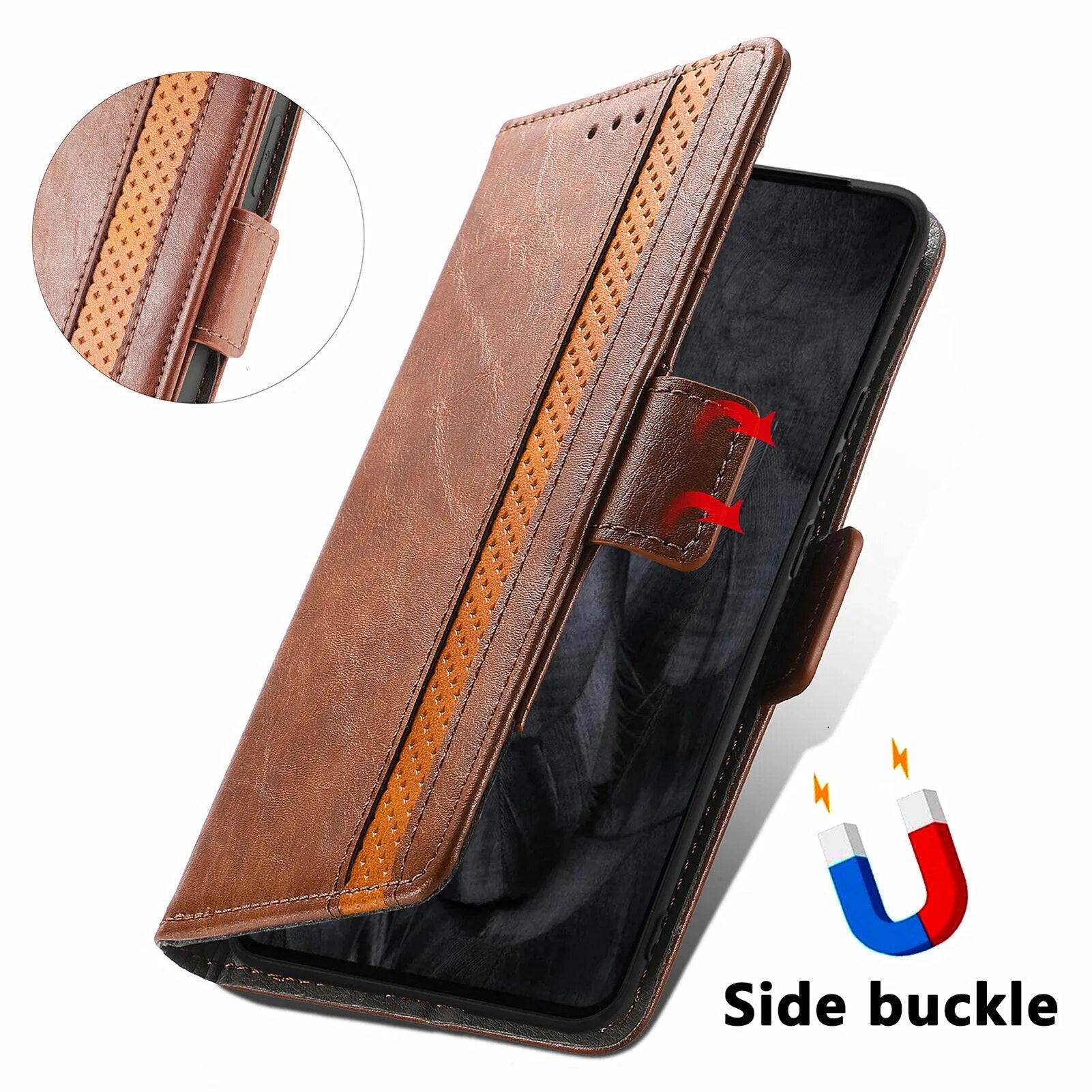Premium Leather Case with Multifunction Wallet For Google Pixel 8 Series - Odin case