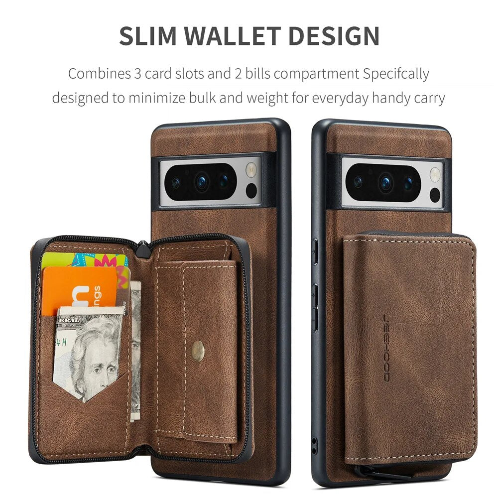 Luxury Magnetic Leather Case with Detachable Wallet for Google Pixel 8 Series - Odin case