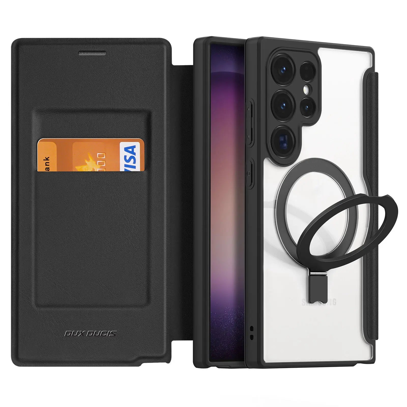 Slim Magnetic S24 Ultra Case with Kickstand & Card Slot - Odin case