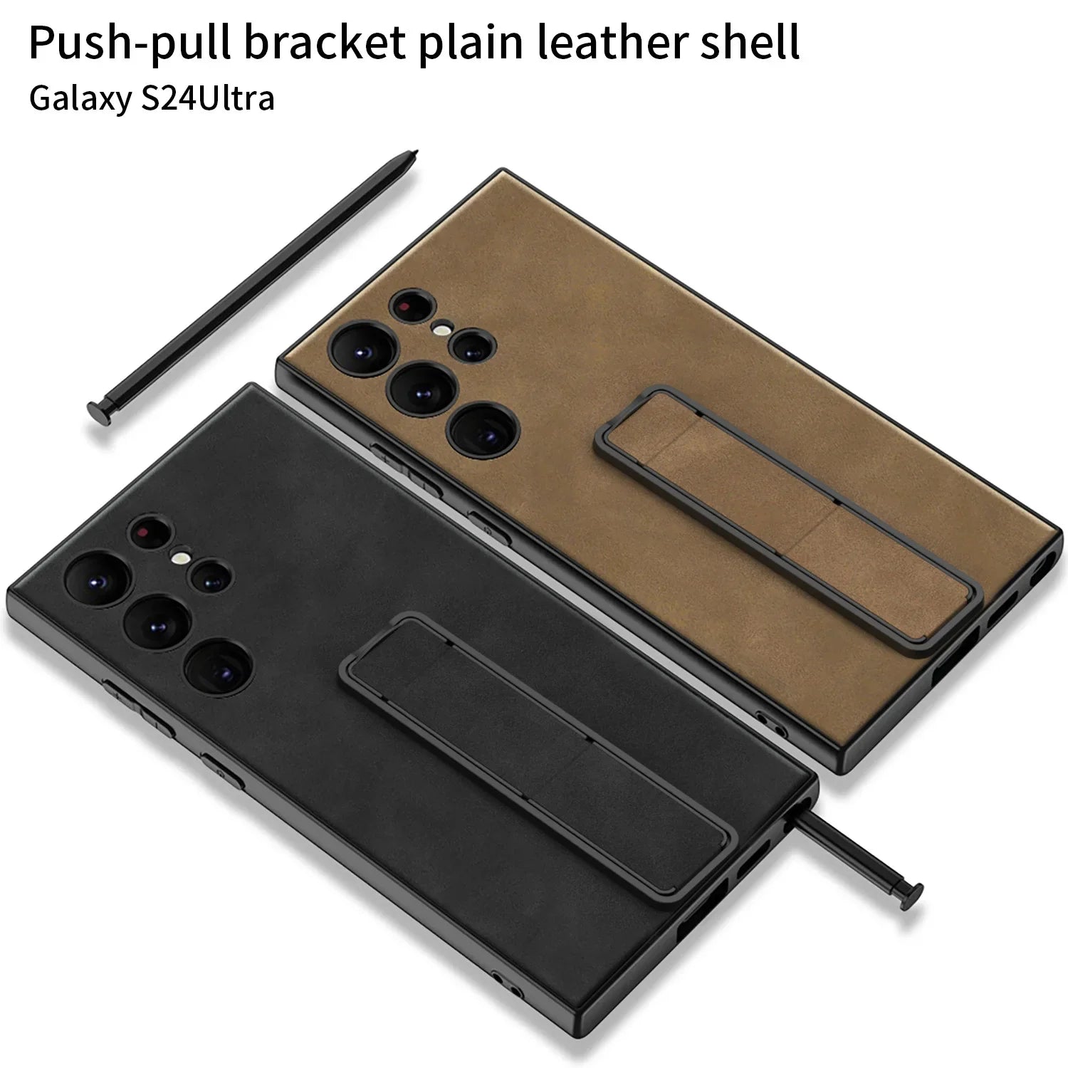 Shockproof Leather S24 Ultra Case with Folding Bracket - Odin case