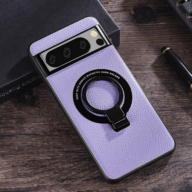 Magnetic Leather Case with Bracket for Google Pixel 8 Series - Odin case