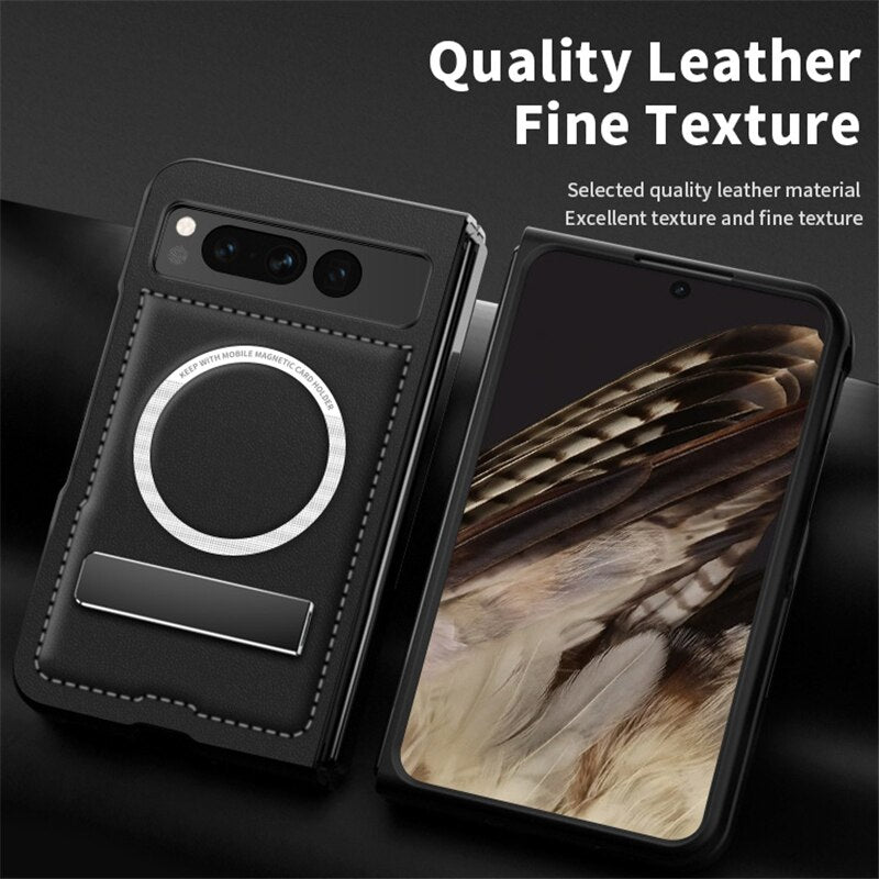 Leather Magnetic Case with Bracket For Google pixel fold - Odin case