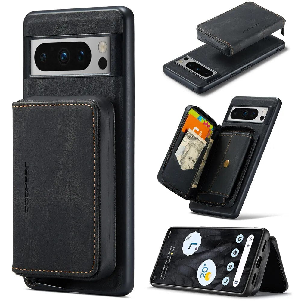 Luxury Magnetic Leather Case with Detachable Wallet for Google Pixel 8 Series - Odin case