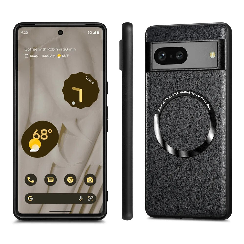 Magnetic Leather Wireless Charging Case For Google Pixel 8 Series - Odin case