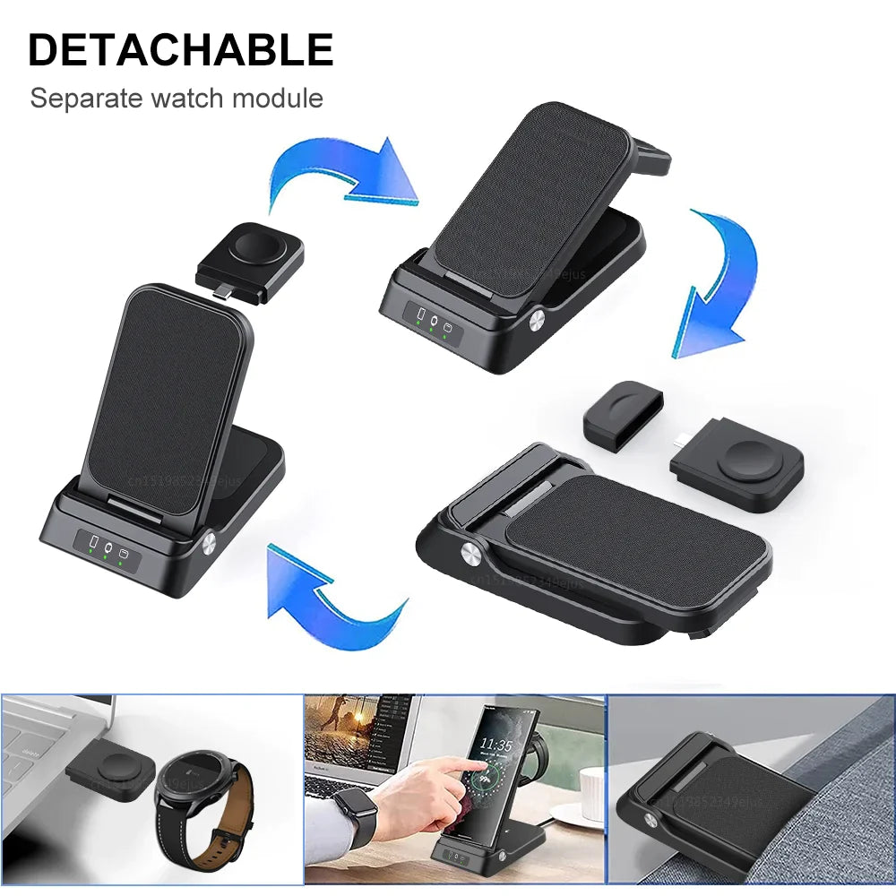 3 in 1 Foldable Wireless Charger for Galaxy S24 Series - Odin case